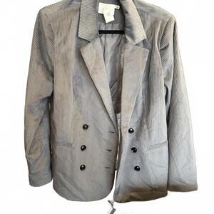 Women's Gray Double-Breasted Blazer